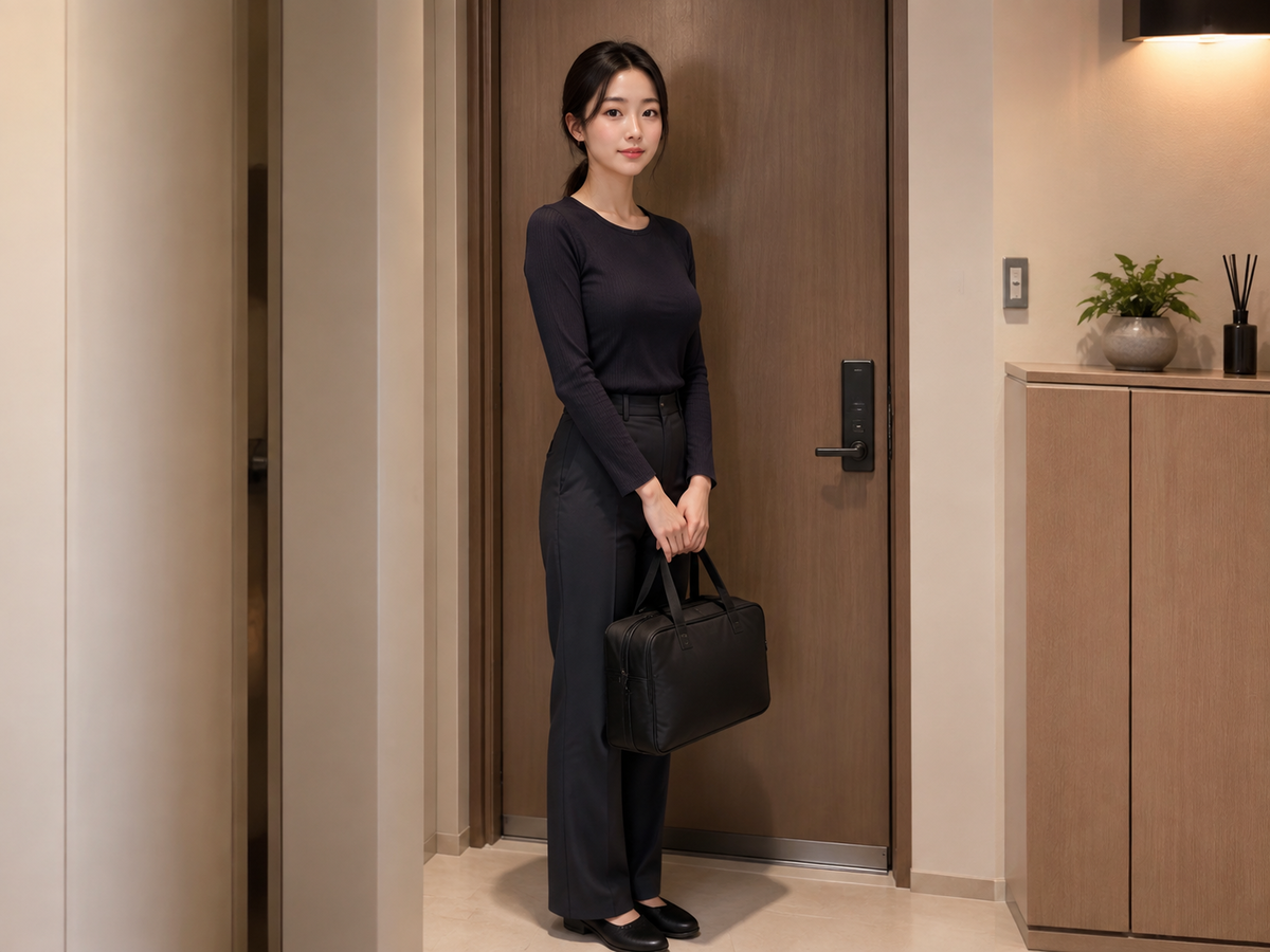 파주 방문 홈케어 일정을 준비하는 젊은 성인 한국 여성 관리사
